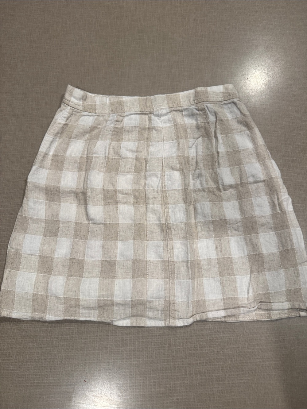 Plaid Button-Front Skirt in Cream - Picture 3 of 3